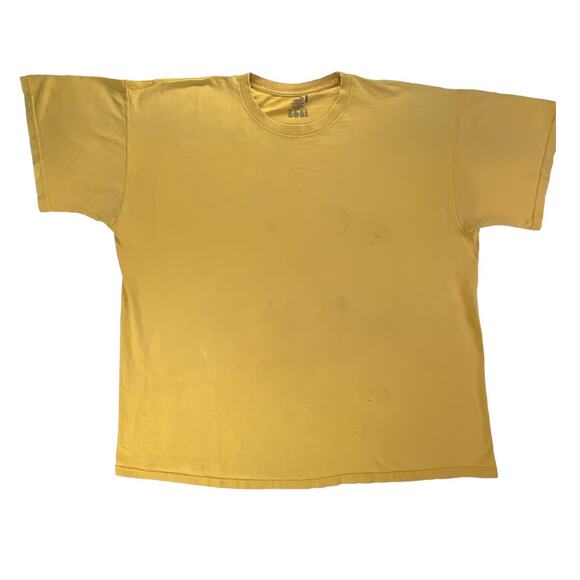 Fruit of the Loom Men's Short Sleeve Crew Neck Tee Shirt Yellow Work Clothes - Picture 1 of 11